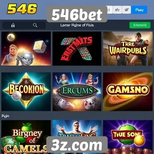 Variedade de jogos disponíveis na plataforma 546bet
